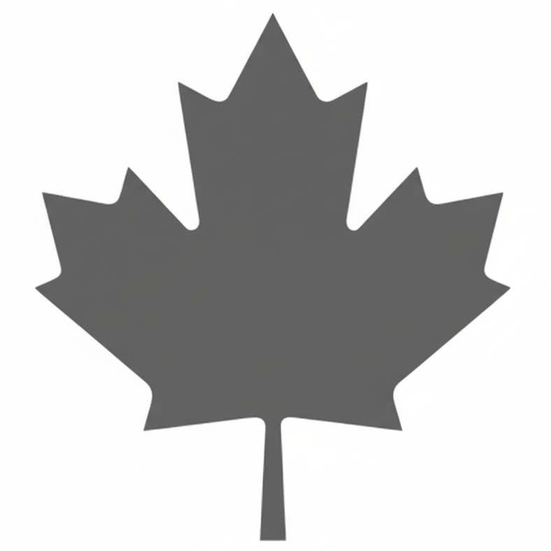 Canada flag icon in black and white - khan supply co