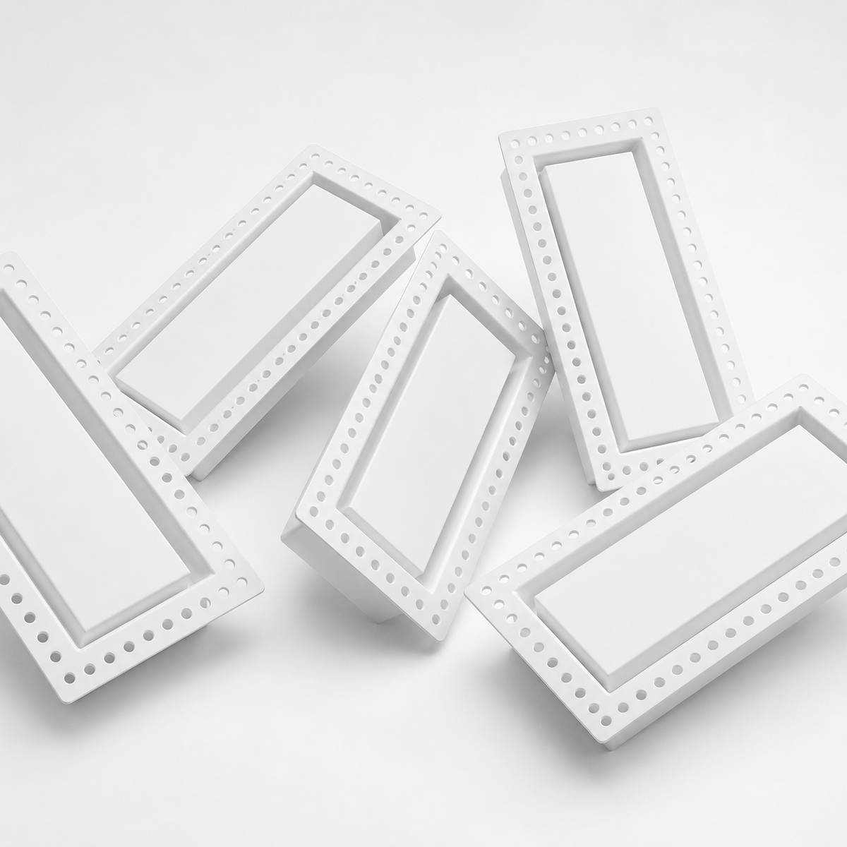 Five-pack of white flush metal wall vents — Khan Supply CO