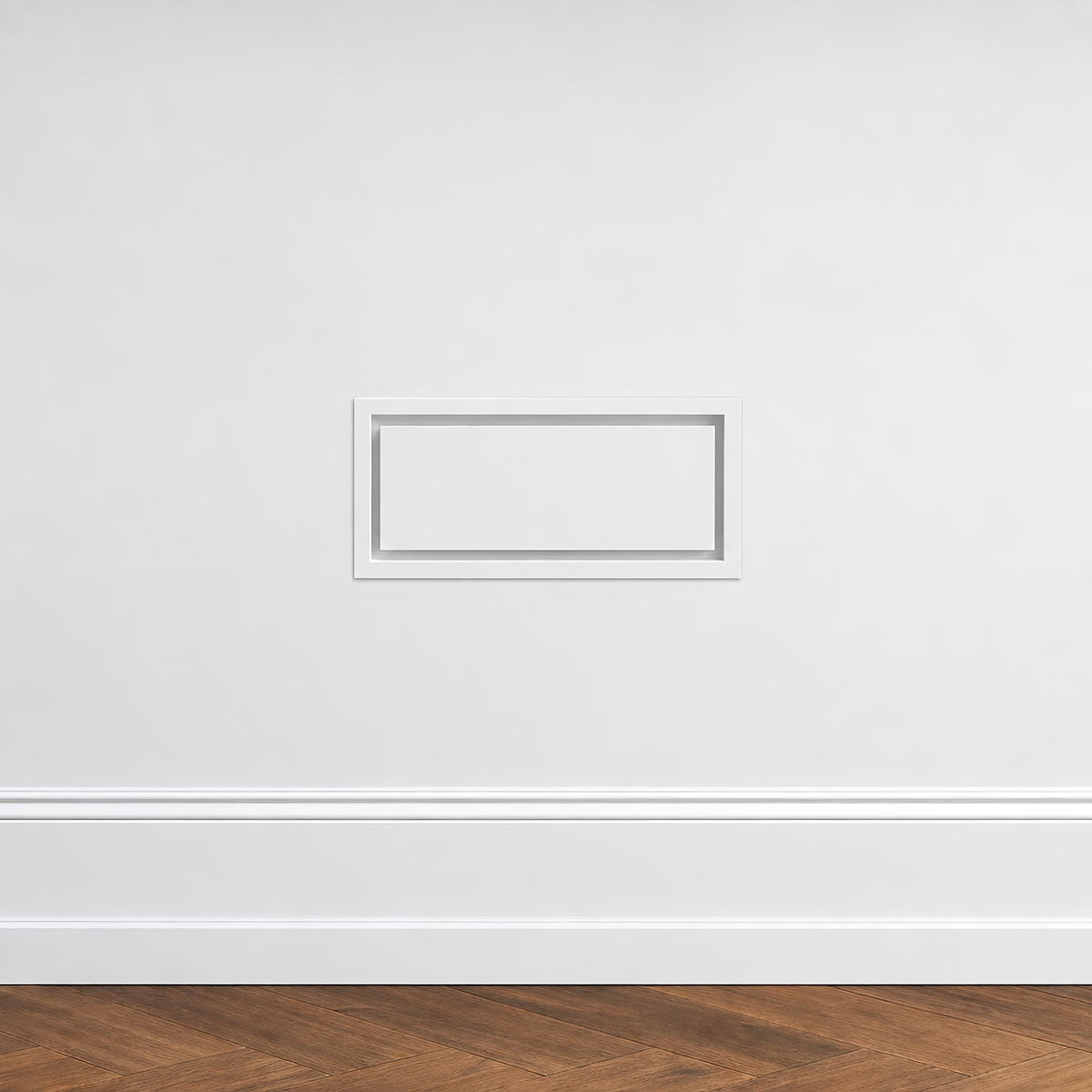 6x14 framed metal wall vent installed on a wall — Khan Supply CO