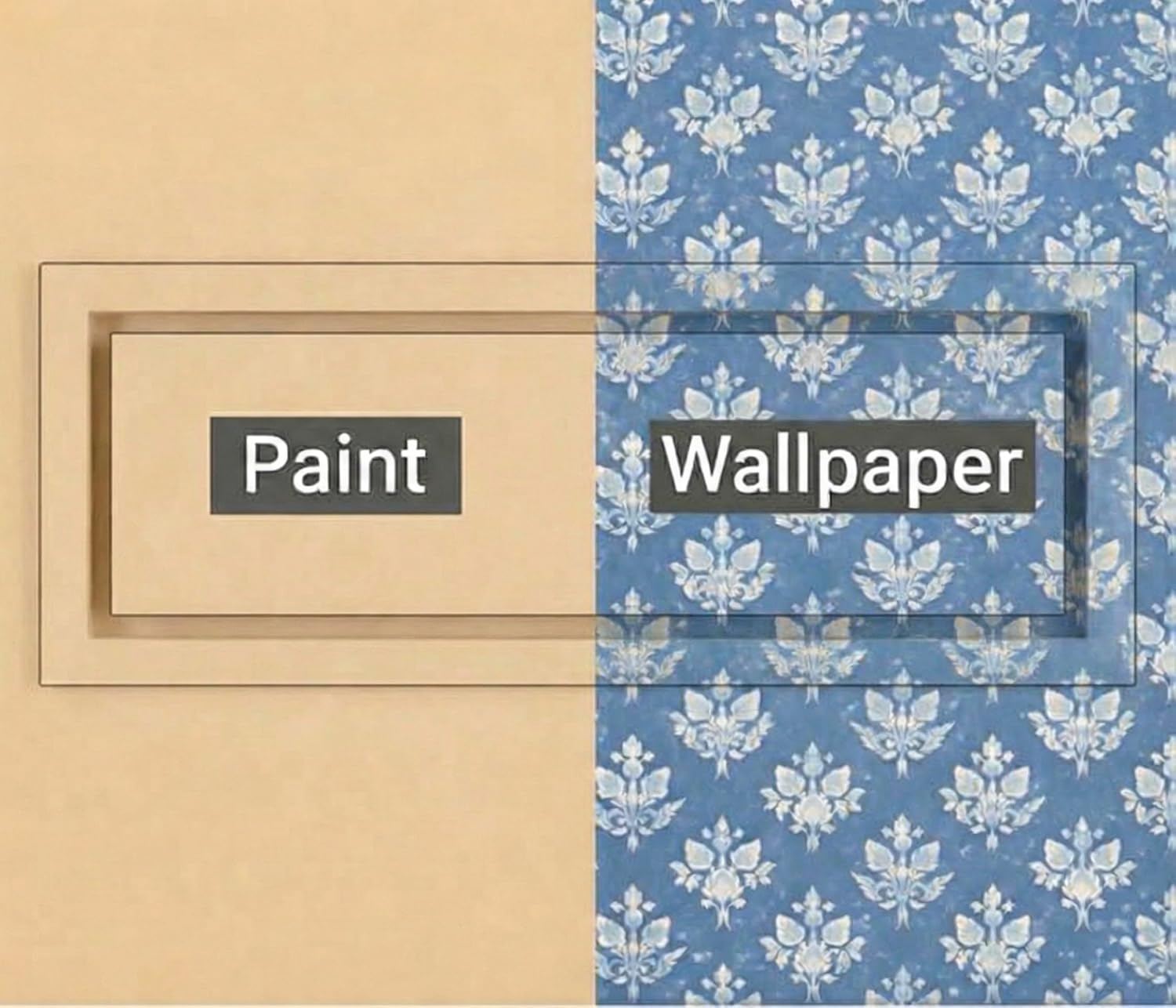 Framed metal wall vent shown with paint and wallpaper finishes — Khan Supply CO