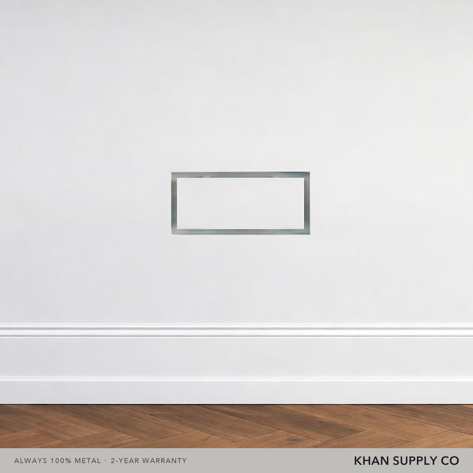 4x10 flush metal wall vent installed seamlessly in a painted wall — Khan Supply CO
