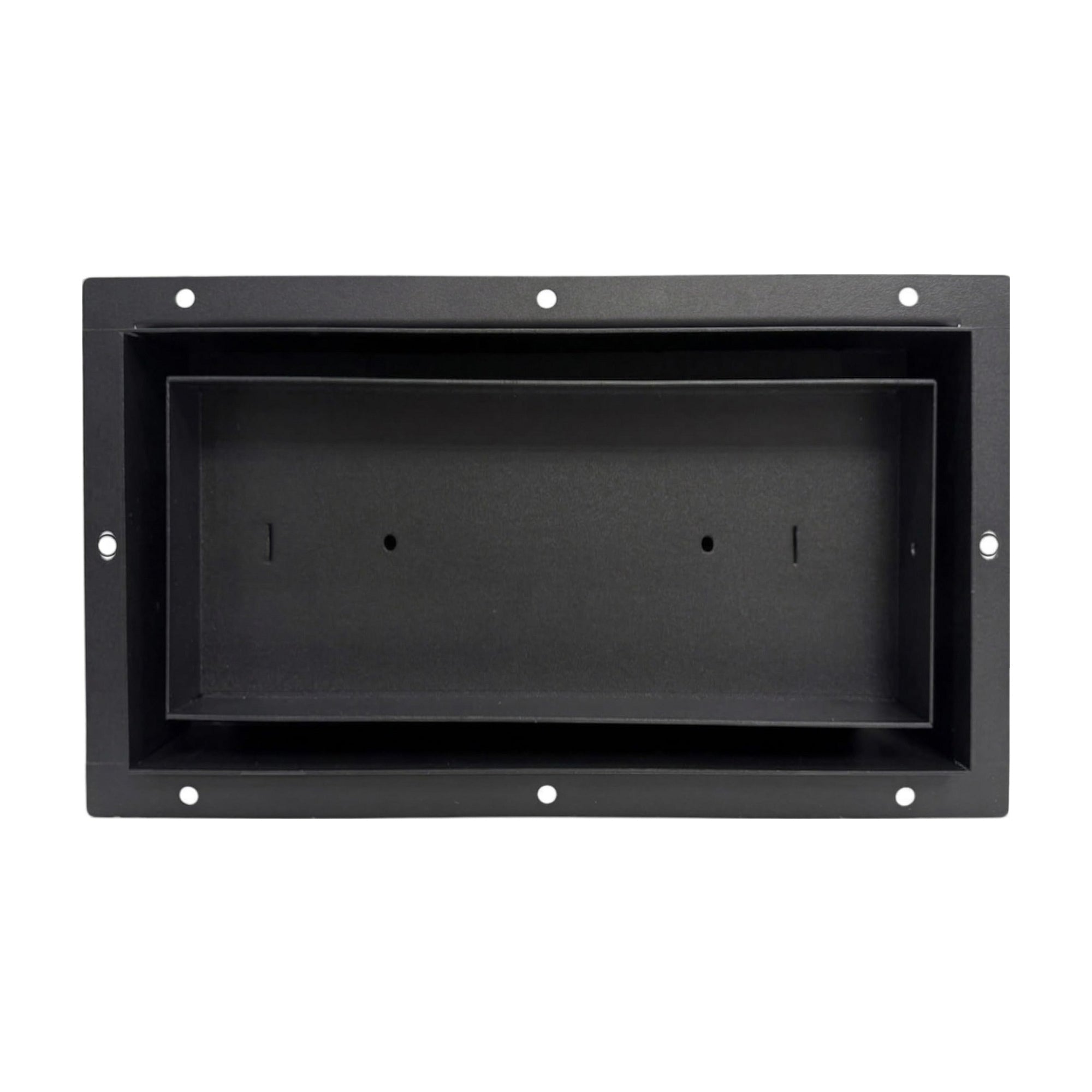 Black 6x10 undermount flush metal floor vent that sits level with the floor — Khan Supply CO