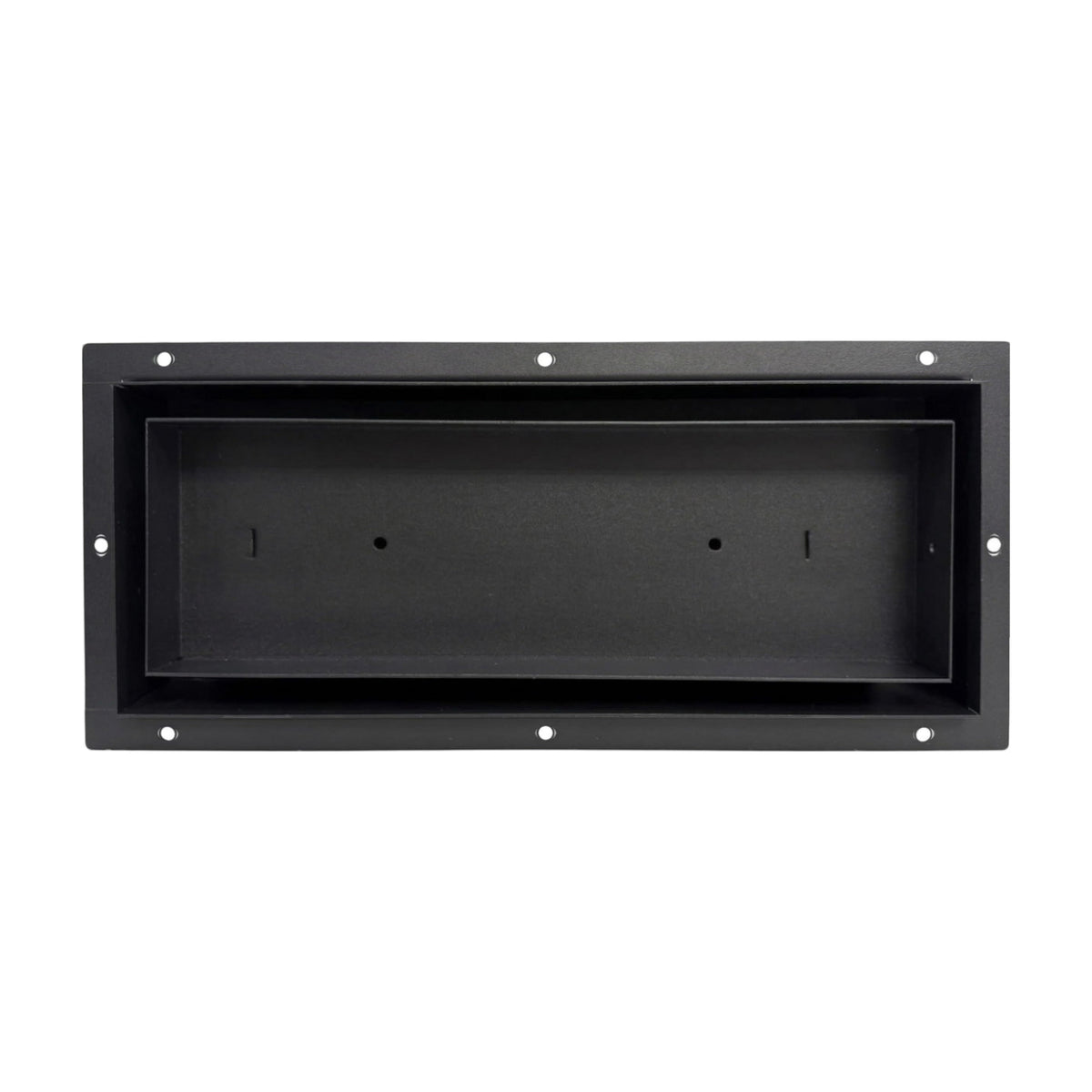 Black 6x14 undermount flush metal floor vent that sits level with the floor — Khan Supply CO
