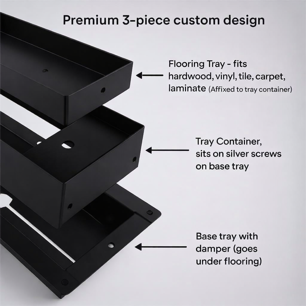 Undermount floor vent flush-mount 3-piece design — Khan Supply CO
