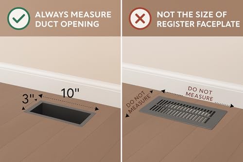 Classic Custom Flush Metal Floor Register – 3x10
