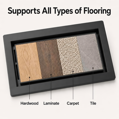Black drop-in floor vent supports hardwood, laminate, carpet and tile flooring — Khan Supply CO