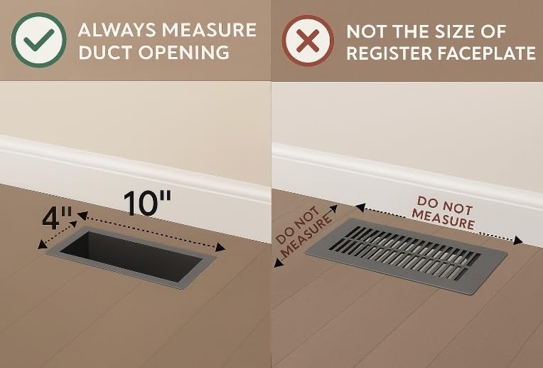 Under-mount Pro Flush Metal Floor Register – 4x10