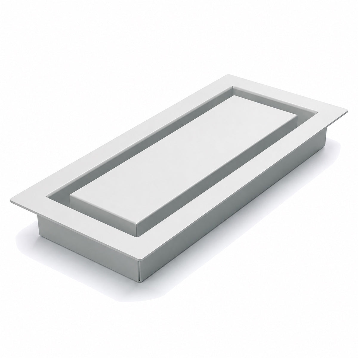 Framed metal wall vent with a clean minimal frame, shown at an angle — Khan Supply CO