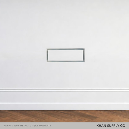 3x10 flush metal wall vent installed seamlessly in a painted wall — Khan Supply CO