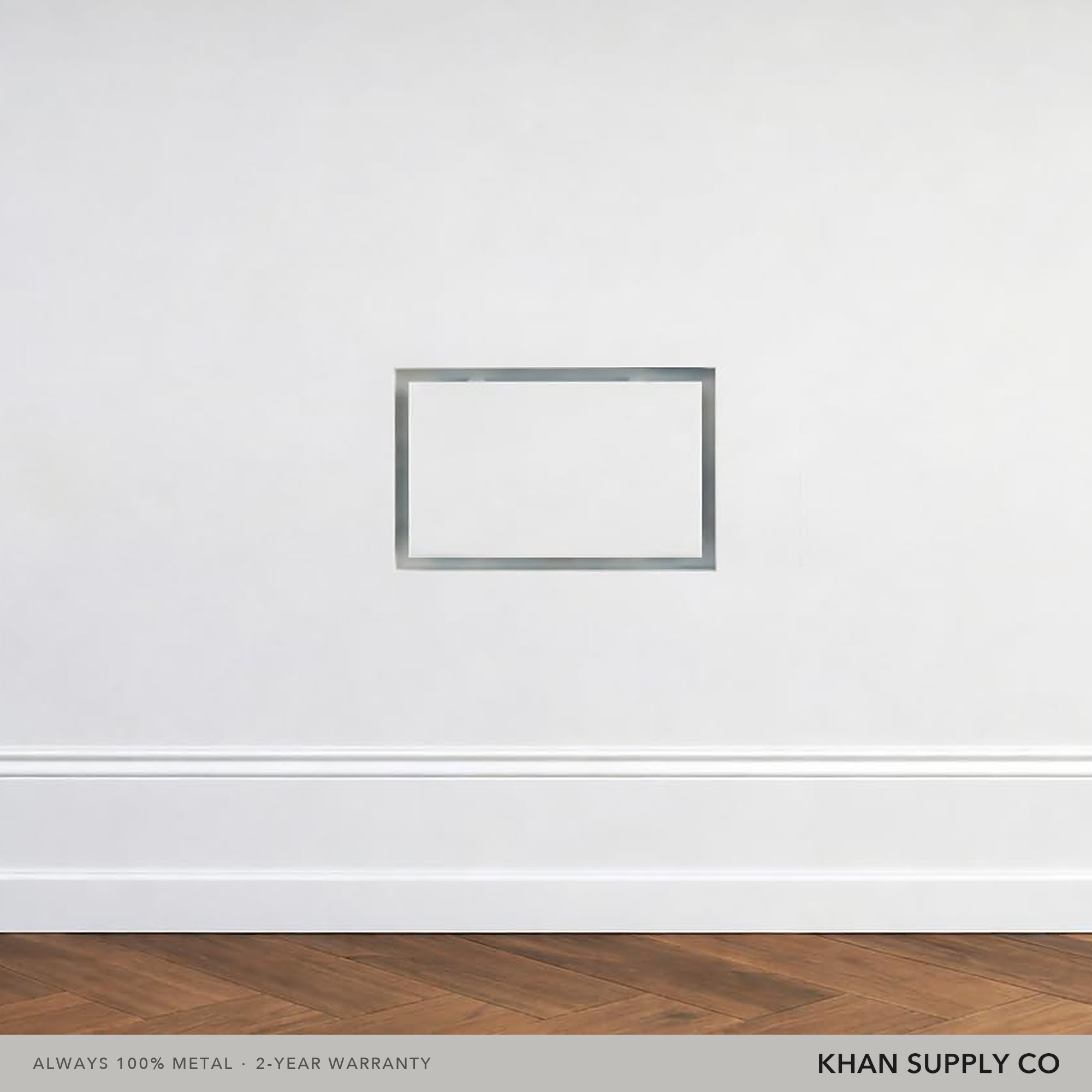 6x10 flush metal wall vent installed seamlessly in a painted wall — Khan Supply CO