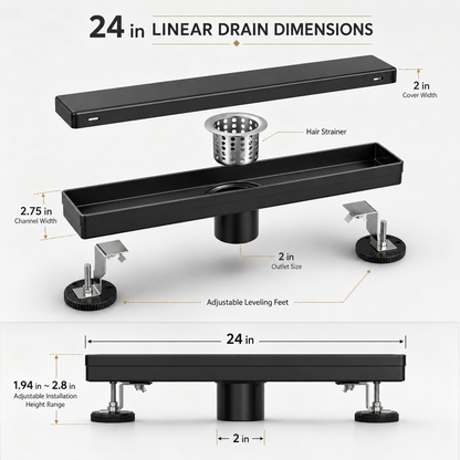 Linear Shower Drain [24 Inch]