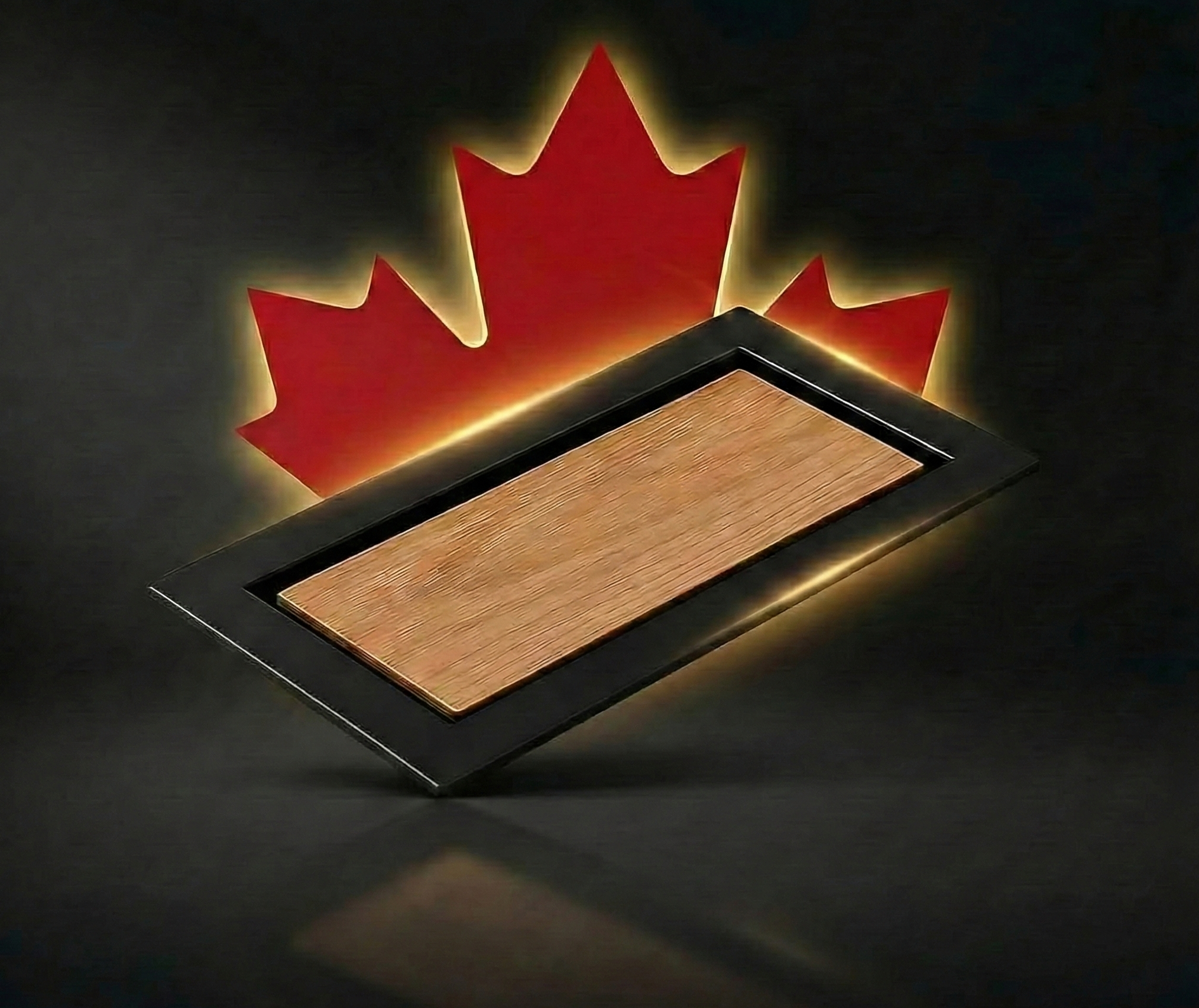 Canadian Flag with Drop In Metal Vent and Light Oak flooring insert - Khan Supply CO