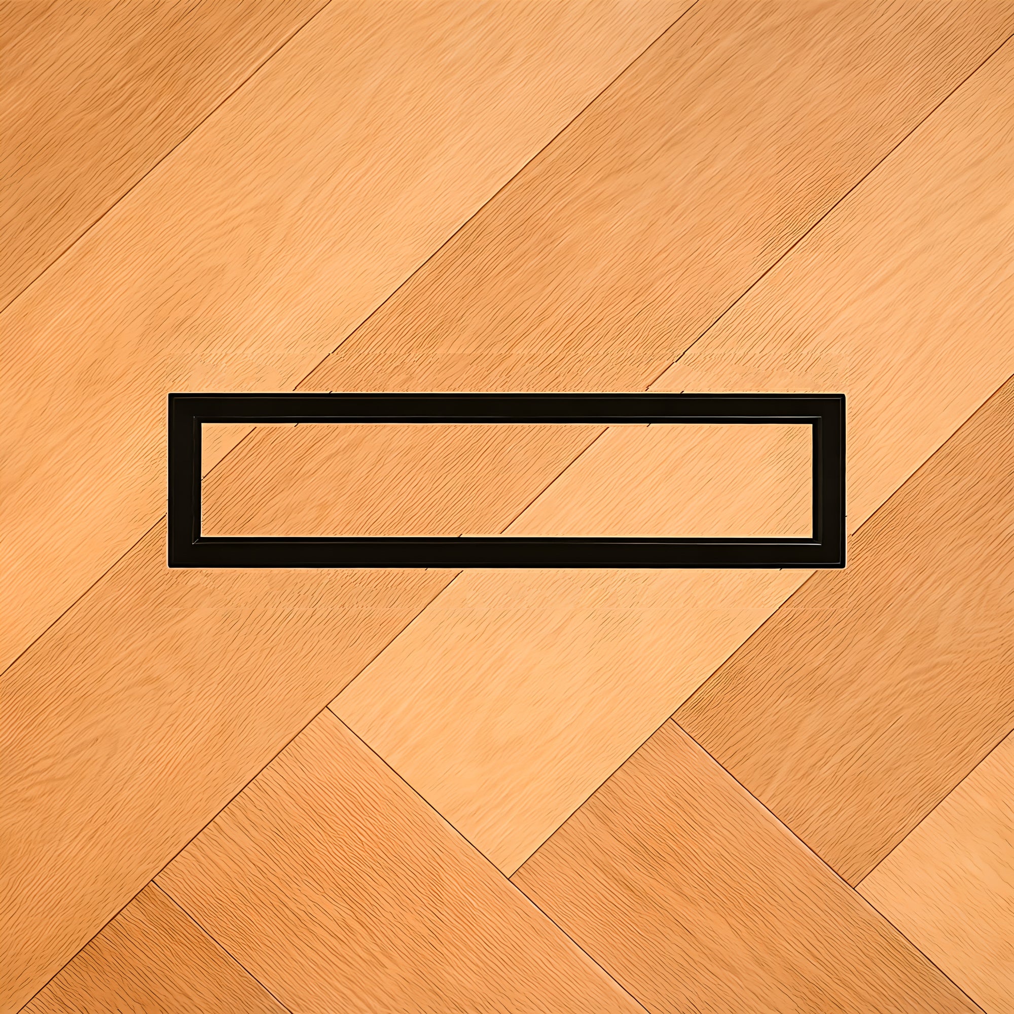 2x12 undermount metal floor vent installed flush into hardwood flooring — Khan Supply CO