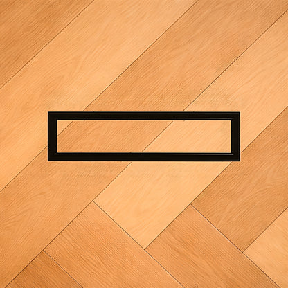 2x12 undermount metal floor vent installed flush into hardwood flooring — Khan Supply CO