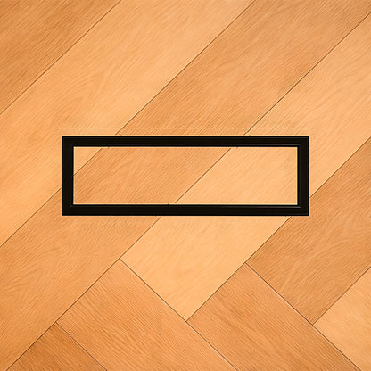 3x10 undermount metal floor vent installed flush into hardwood flooring — Khan Supply CO