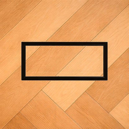 6x10 undermount metal floor vent installed flush into hardwood flooring — Khan Supply CO