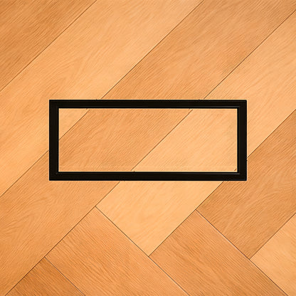 6x12 undermount metal floor vent installed flush into hardwood flooring — Khan Supply CO