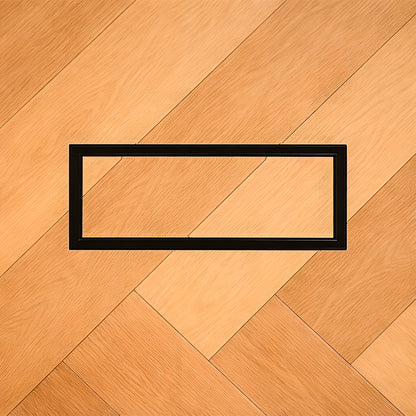 6x14 undermount metal floor vent installed flush into hardwood flooring — Khan Supply CO