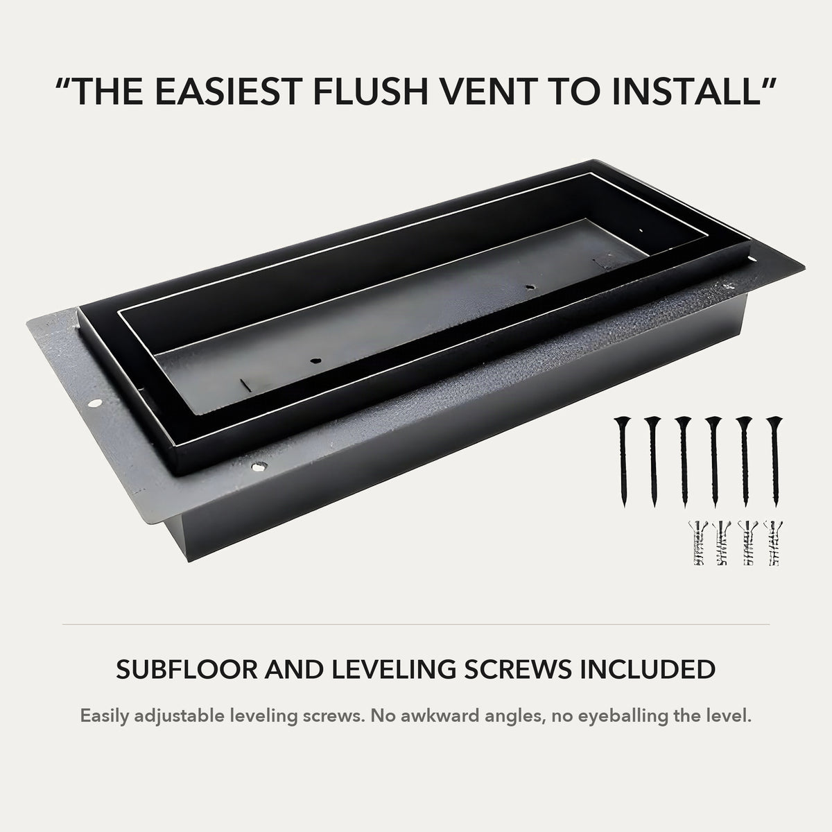 What's in the box: undermount floor vent tray, frame, damper and screws — Khan Supply CO