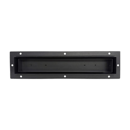 Black 2x12 undermount flush metal floor vent that sits level with the floor — Khan Supply CO