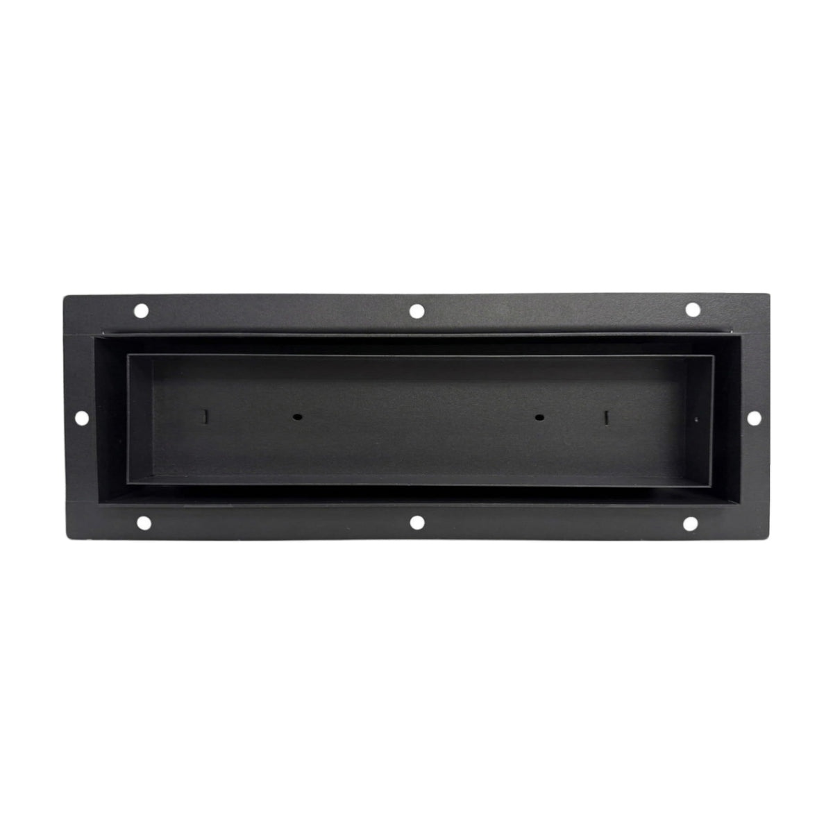 Black 3x10 undermount flush metal floor vent that sits level with the floor — Khan Supply CO