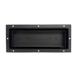 Black 4x10 undermount flush metal floor vent that sits level with the floor — Khan Supply CO