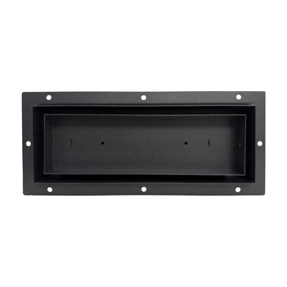 Black 4x10 undermount flush metal floor vent that sits level with the floor — Khan Supply CO