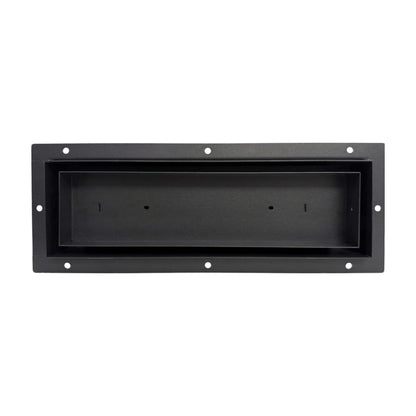 Black 4x12 undermount flush metal floor vent that sits level with the floor — Khan Supply CO