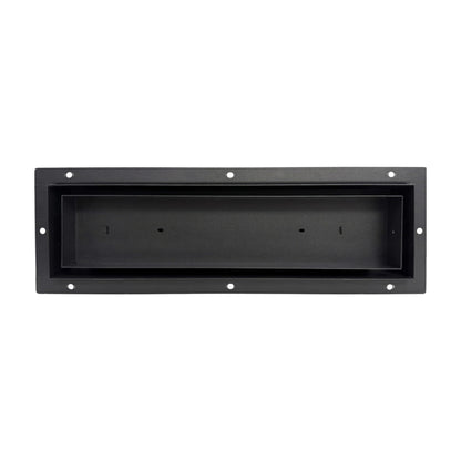 Black 4x14 undermount flush metal floor vent that sits level with the floor — Khan Supply CO