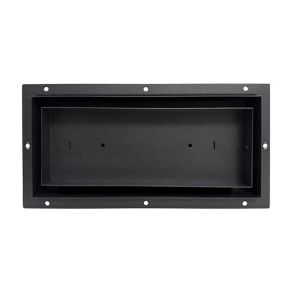 Black 6x12 undermount flush metal floor vent that sits level with the floor — Khan Supply CO