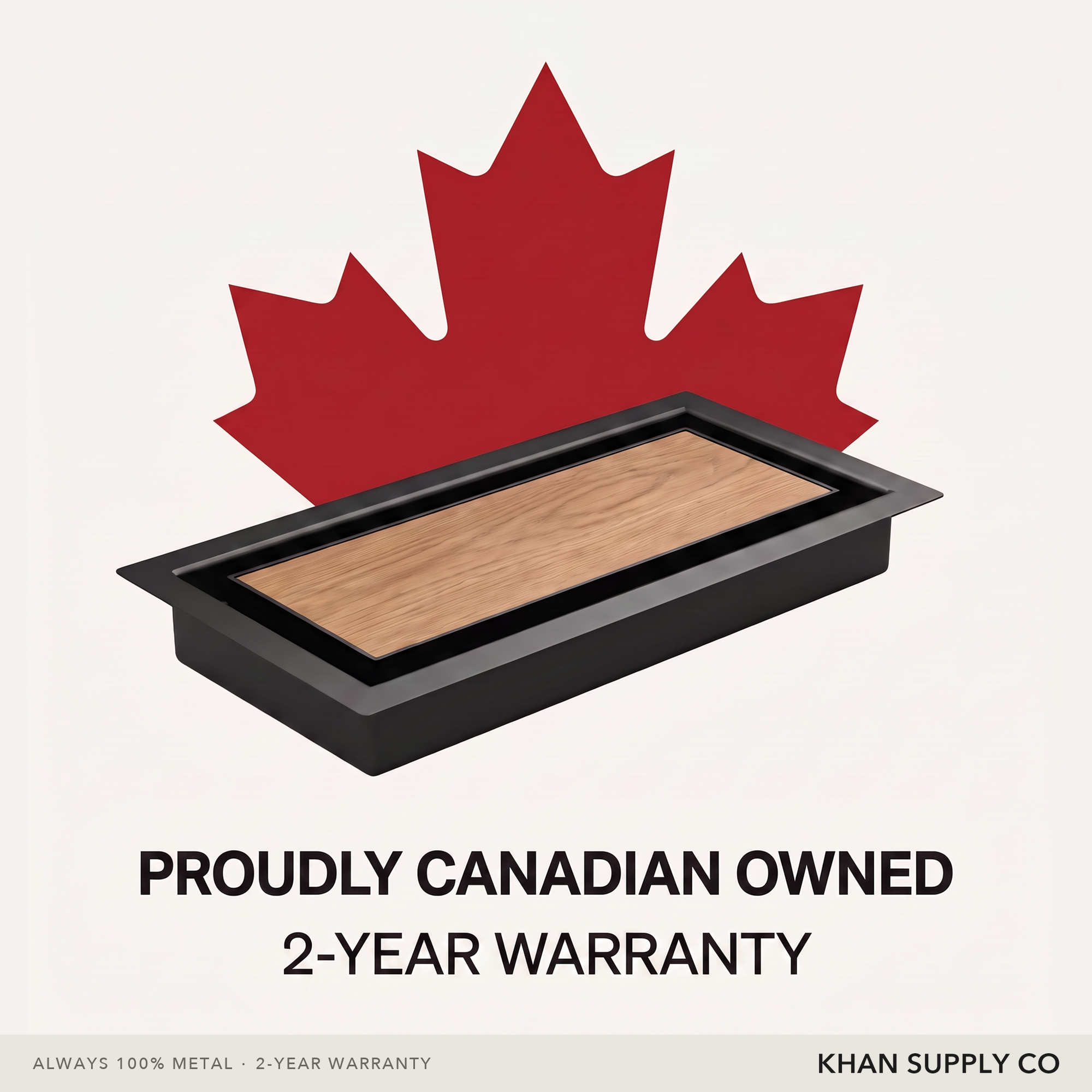 Proudly Canadian owned, 2-year warranty — upgraded 2-in-1 drop-in metal floor vent by Khan Supply CO